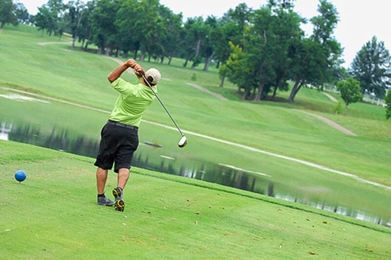 Golfer on a course.